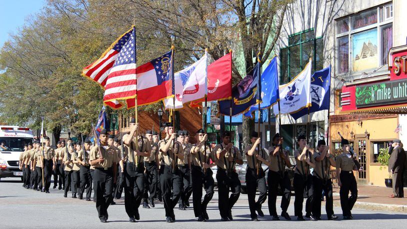 Marietta's Veterans Day Parade will begin at 10:45 a.m. Nov. 11 at Roswell Street Baptist Church, 774 Roswell St., Marietta to the Marietta Square by 11:11 a.m. 
(Courtesy of Marietta)