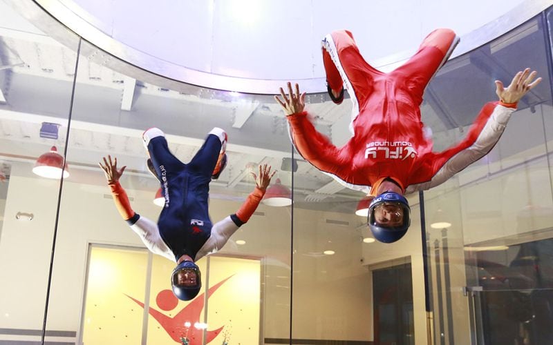 Wheeee! Atlanta's iFly simulates freefall conditions in a vertical wind tunnel.