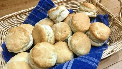 Jolene Black’s Cream Biscuits come out impressive, yet the recipe calls for just two ingredients. LIGAYA FIGUERAS / LFIGUERAS@AJC.COM