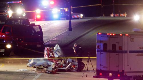 Two people have been killed after two airplanes collided in midair near McKinney, Texas, Saturday, Dec. 31, 2016. The Federal Aviation Administration says the collision occurred shortly after 5:30 p.m. near Aero Country Airport. The private airport is about 35 miles north of downtown Dallas. (Vernon Bryant/The Dallas Morning News via AP)