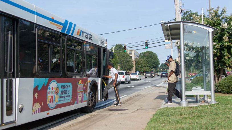 Beginning Thursday, MARTA will board passengers from the rear of buses and suspend collection of bus fares to protect drivers. Passengers normally board and pay at the front of the bus.