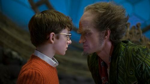 Louis Hynes and Neil Patrick Harris in the new Netflix show "A Series Of Unfortunate Events." CREDIT: Joe Lederer/Netflix