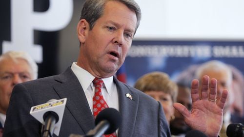 Republican gubernatorial candidate Brian Kemp has downplayed his involvement with a company that failed to pay a $500,000 loan he guaranteed. BOB ANDRES /BANDRES@AJC.COM