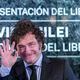 Argentina's President Javier Milei gestures as he presents his book "El camino del libertario" in Madrid, Spain, Friday, May 17, 2024. (AP Photo/Manu Fernandez)