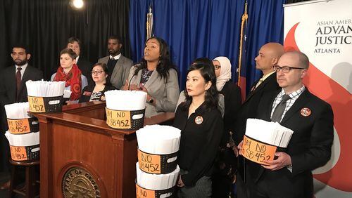 A coalition of civil and immigrant rights groups on Tuesday announced their opposition to Senate Bill 452, an immigration enforcement bill, backed by Lt. Gov. Casey Cagle, a Republican candidate for governor. JEREMY REDMON/jredmon@ajc.com
