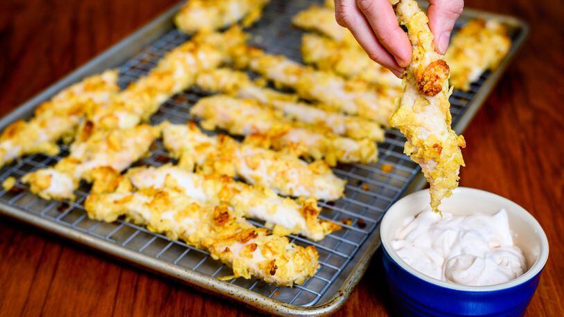You use sour cream to help bread your Potato Chip Chicken Tenders, as well as for the base of the accompanying sauce. CONTRIBUTED BY HENRI HOLLIS