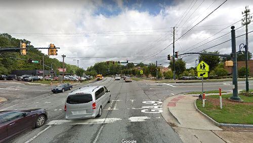 Roswell and Dalrymple roads and proposed improvements to the North Fulton County intersection are topics of a public information open house set for 6 p.m., May 2, at Sandy Springs City Hall. GOOGLE MAPS.