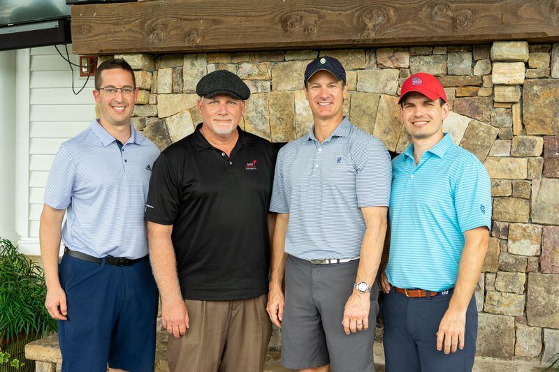 Resurgens Charitable Foundation has been helping build all-inclusive playgrounds around Atlanta for years. It also supports several programs for the disabled and relies heavily on donations to its annual golf tournament. This year's event was Oct. 4.  Pictured from left to right are: Resurgens Orthopaedics physicians Mathew Levine, Edward Holliger, Paul Jeffords, and Brooks Ficke. Photo courtesy of Caroline Money, Resurgens Orthopaedics.