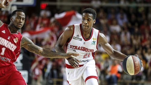 Professional player Frank Ntilikina, one of French basketball's promising players, whose name is on the NBA Draft Early Entry List, has been announced as a potential top-10 prospect in the upcoming 2017 NBA draft. (Andia/Abaca Press/TNS)
