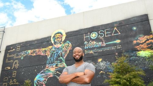 Artist Fabian Williams created a mural of civil rights leader and activist Hosea Williams on the parking deck of the Studioplex in Atlanta. Fabian wanted to paint a prominent figure but first wanted to get input from the family. The more he read about Hosea Williams, the more he thought it was time he got his due as part of public art. CONTRIBUTED BY REBECCA BREYER