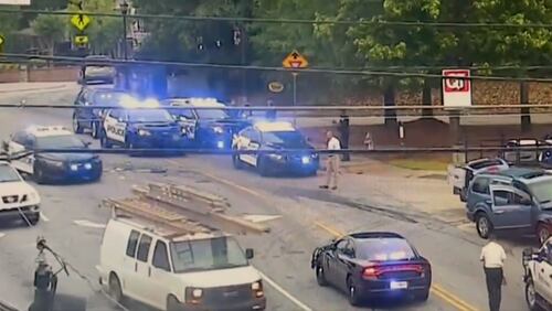 A police pursuit in Marietta came to an end Tuesday morning at the intersection of Allgood Road and Cobb Parkway.