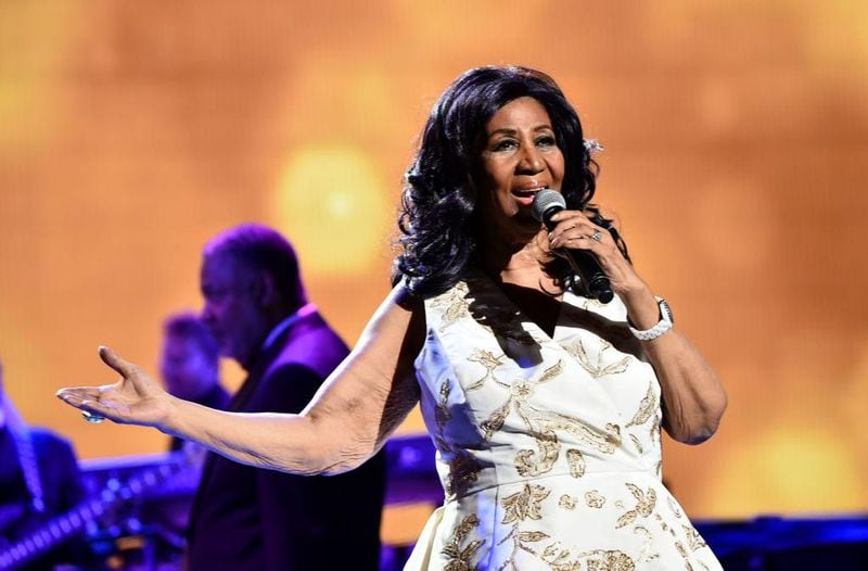 Aretha Franklin performs onstage during the "Clive Davis: The Soundtrack of Our Lives" concert during the 2017 Tribeca Film Festival at Radio City Music Hall on April 19, 2017 in New York City.