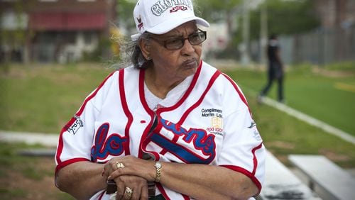 Mamie “Peanut” Johnson, the first woman player in the Negro baseball league, who pitched for the Indianapolis Clowns, got her start on the field that is now named for her in Washington, DC. (Photo by Katherine Frey/The Washington Post)