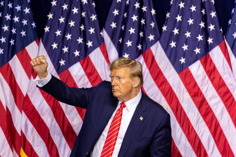 Donald Trump, the presumptive Republican nominee for president, said Monday night that he's ready for the general election campaign to begin. (Arvin Temkar / arvin.temkar@ajc.com)