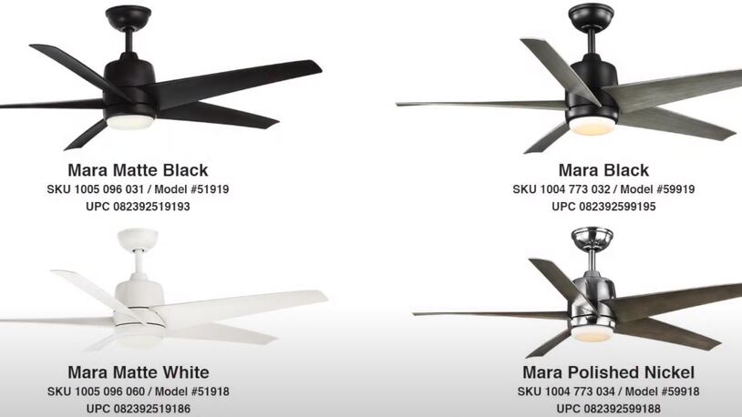 Safety Recall Issued For Ceiling Fans - Hampton Bay 54 In Mara Indoor Outdoor Ceiling Fan