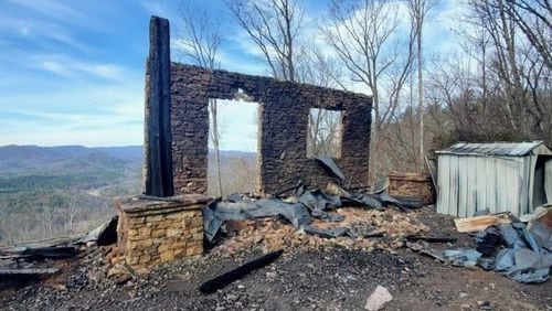 Remains of the Blue Ridge house owned by Nicholas Libertin after the Jan. 4 fire. (Courtesy photo)
