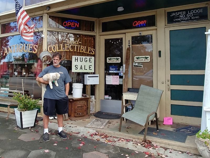 Jeff Peebles, owner of an antique store in Monticello, voted for Donald Trump and questioned on Nov. 10 whether the presidential election was marred by fraud. Photo by Andy Peters, andy.peters@ajc.com