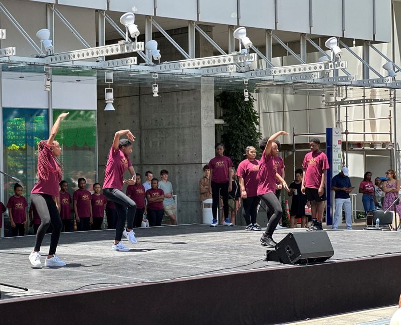 Ailey Camp students take the stage at Sifly Piazza to perform selections from their final showcase. The six-week camp uses dance to foster personal development and life skills among students ages 11-14.