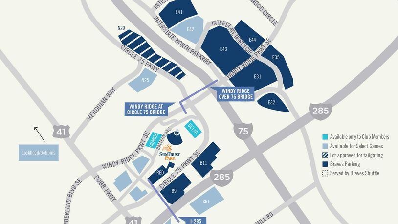Here's the parking map you'll need to see the Atlanta Braves during this NLDS run.