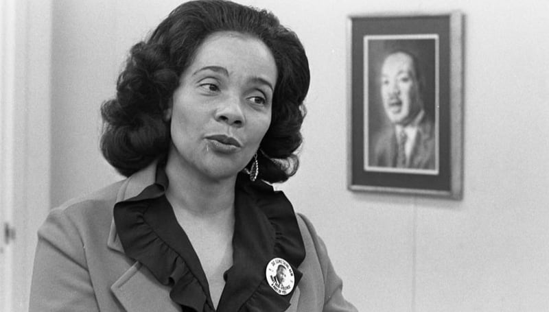 Coretta Scott King at the temporary Martin Luther King Center, 1975. (AJC file photo)