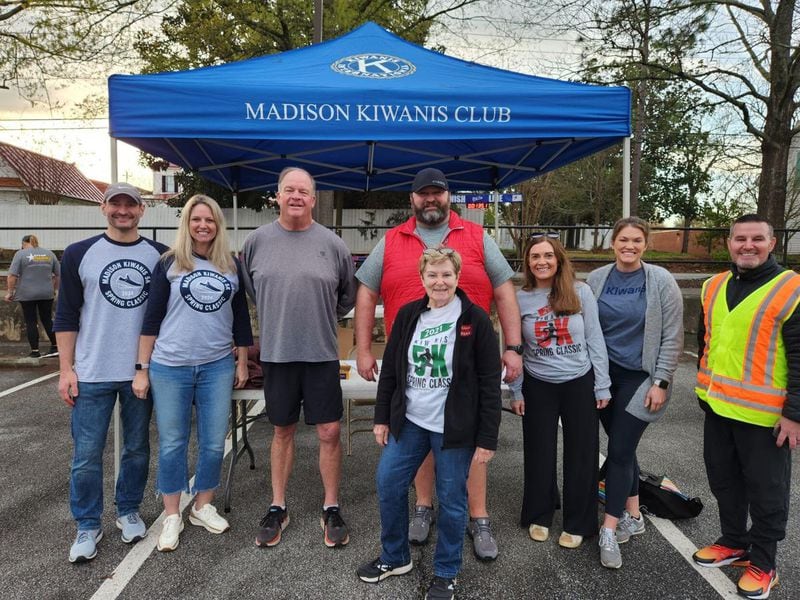 Kiwanis volunteers managed the race. Several others not pictured were posted along the 5K (3.1 mile) course. (Photo Courtesy of Brad Rice)