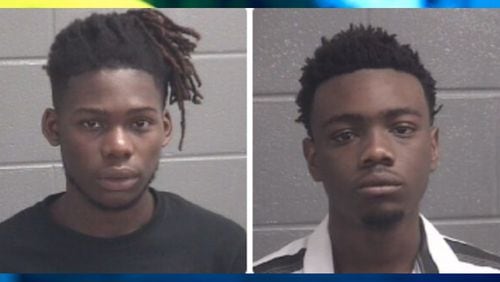 Jadaquis De'Andre Noble (left) and Demoni Lamar Beck were arrested on murder and aggravated assault charges tied to a May 27 homicide in Griffin.