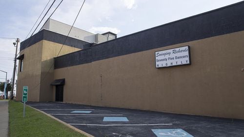 The exterior of Swinging Richards, located at 1400 Northside Drive SW, in Atlanta. The club, a mainstay of the city’s gay nightclubs, has filed for bankruptcy protection after being sued by several former strippers who claimed they were not paid. (ALYSSA POINTER/ALYSSA.POINTER@AJC.COM)
