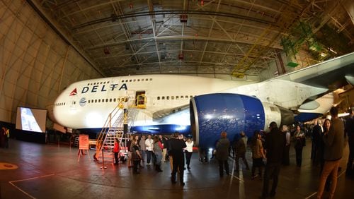Former and current employees of Delta Air Lines were invited for farewell tour of Delta 747 at Delta TechOps on Tuesday, December 19, 2017. Hyosub Shin / hshin@ajc.com