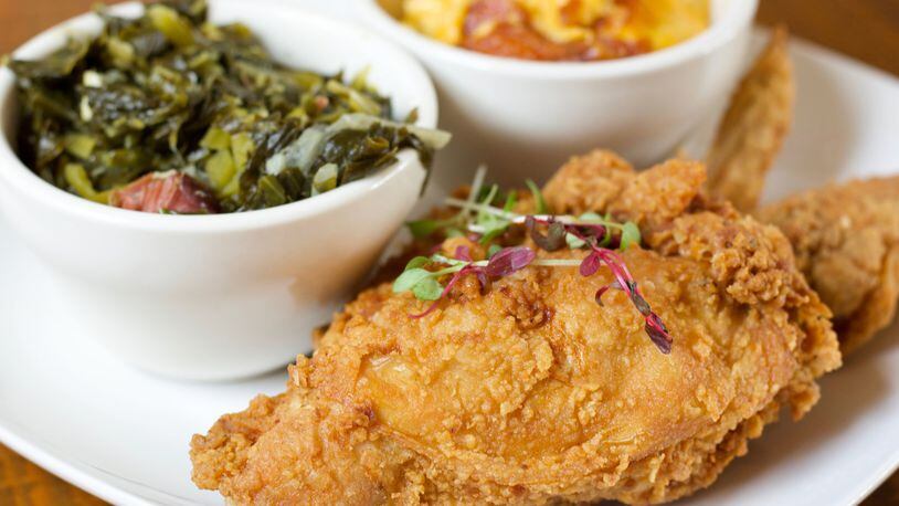 At Old Lady Gang in Castleberry Hill, Aunt Bertha’s Fried Chicken headlines the menu. CONTRIBUTED BY HENRI HOLLIS