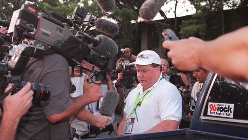 Richard Jewell, the Centennial Olympic Park security guard who saved lives during the 1996 park bombing but was treated as a suspect, endured harsh media scrutiny before he was cleared as a suspect. The real bomber, Eric Rudolph, was not apprehended until 2003. COX STAFF PHOTO / GREG LOVETT