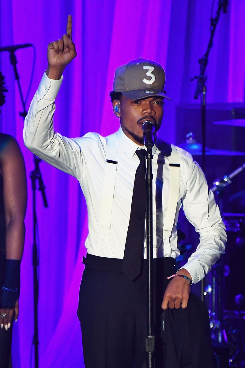  Chance the Rapper performed at the Clive Davis gala. (Photo by Kevork Djansezian/Getty Images)