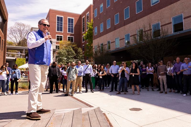 David Zaslav speaking at the Warner Bros. Discovery Atlanta Midtown campus, formerly known as Techwood and renamed in 2019 as the Ted Turner campus. WARNER BROS. DISCOVERY