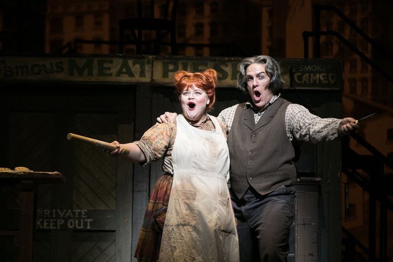 Maria Zifchak and Michael Mayes star as Mrs. Lovett and Sweeney Todd in the Atlanta Opera’s production of “Sweeney Todd: The Demon Barber of Fleet Street.” CONTRIBUTED BY JEFF ROFFMAN