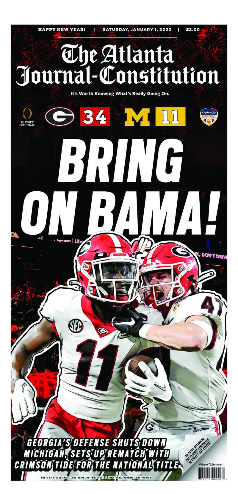 ‘Bring on Bama!’ - Special coverage of the Orange Bowl in Saturday Atlanta ePaper
