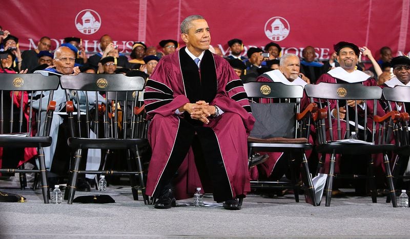 MAY 19, 2013: President Obama delivered the commencement speech (and received an honorary doctorate of law degree) at Morehouse College in the morning, then later attended a fundraiser at Arthur Blank's home. (CURTIS COMPTON / ccompton@ajc.com)