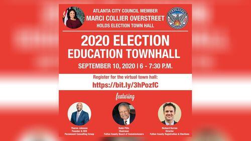 The town hall will feature election experts and officials.