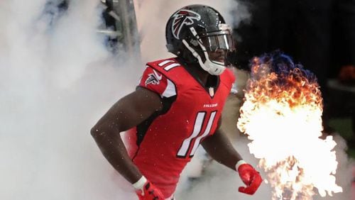 September 11, 2016 ATLANTA: Falcons wide receiver Julio Jones takes the field to play the Buccaneers in an NFL football game on Sunday, Sept. 11, 2016, in Atlanta. Curtis Compton /ccompton@ajc.com