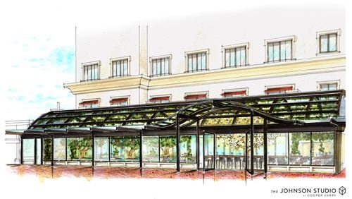 A rendering of the terrace at Atlas.