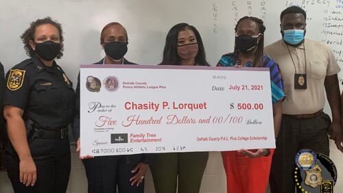 Chasity Lorquet received a $500 scholarship to help her attend Georgia Gwinnett College.