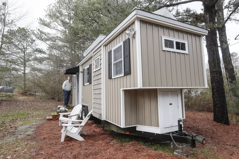 Larry Singleton’s tiny home is less than 250 square feet. Bob Andres / bandres@ajc.com
