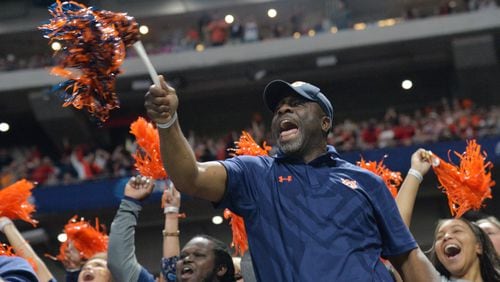 Auburn Tigers fans cheer during first half of the SEC  Championship game on Dec. 2.