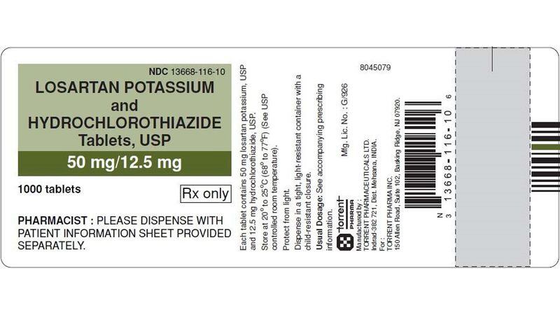 Torrent Pharmaceuticals Limited has expanded its recall of Losartan potassium tablets.