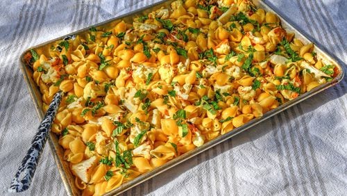 Sheet-Pan Pasta with Roman-Style Cauliflower. (Chris Hunt for The Atlanta Journal-Constitution)