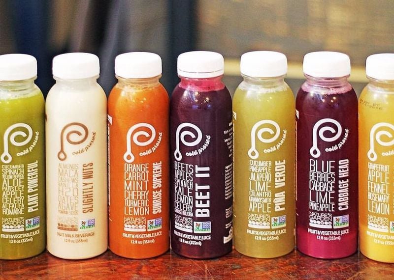  Just a few of the fresh cold-pressed juices from Nature's Garden Express. (Photo credit: Nature's Garden Express 2017)