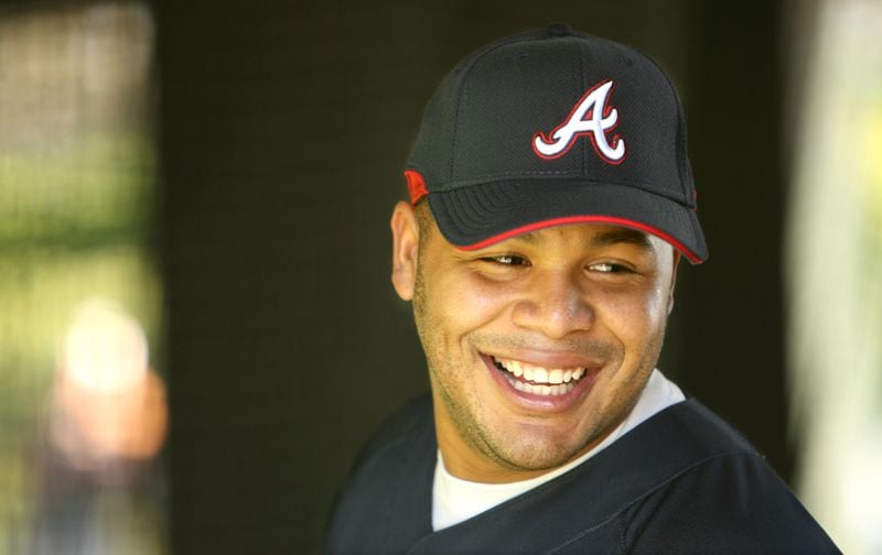 070220 - Kissimmee, FL -- (CQ) Braves outfielder Andruw Jones gets ready to practice in the batting cages during spring training at the Disney Wide World of Sports complex in Kissimmee, FL, Tuesday, February 20, 2007. (VINO WONG / AJC STAFF)