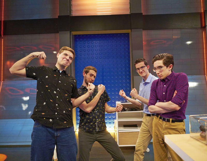L-R: Contestants Mark, Steven, Caleb and Jacob in the “Master Build - Day & Night” season finale episode of "Lego Masters" airing Tuesday, Sept 14. CR: Tom Griscom/FOX