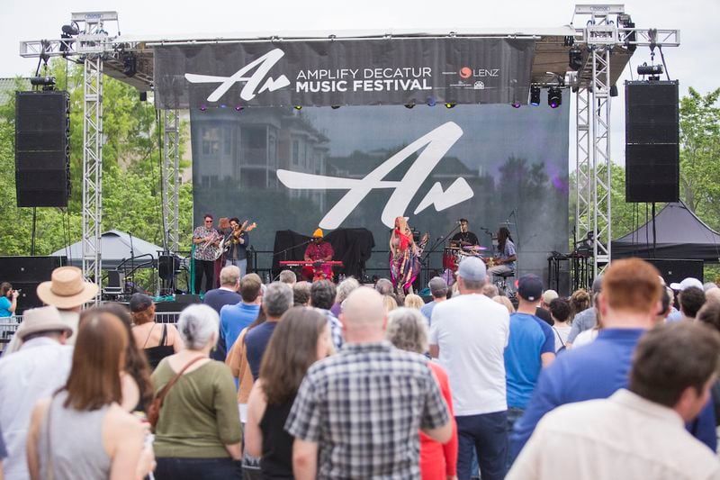 The crowd at the 2023 Amplify Decatur Music Festival. The festival's mission is "to leverage the universal love of music to fight poverty at the local level." 
(Courtesy of Kelly Thompson Photography)