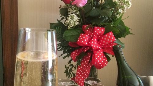 Champagne and roses greet guests at the spa at the Ritz-Carlton, Reynolds at Lake Oconee. Photo: Jennifer Brett