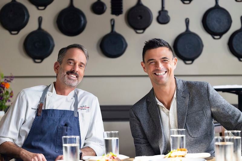 Miller Union chef Steven Satterfield, a leader in sustainability in Southern food, and TV personality and sustainability activist John Gidding pair up in the pilot episode of the SCAD produced docuseries chefATL. 
(Courtesy of SCAD)