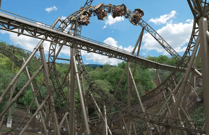 The new Time Traveler roller coaster at Silver Dollar City in Branson, Mo., features a diving loop that packs more thrills into an already wild ride. CONTRIBUTED BY SILVER DOLLAR CITY